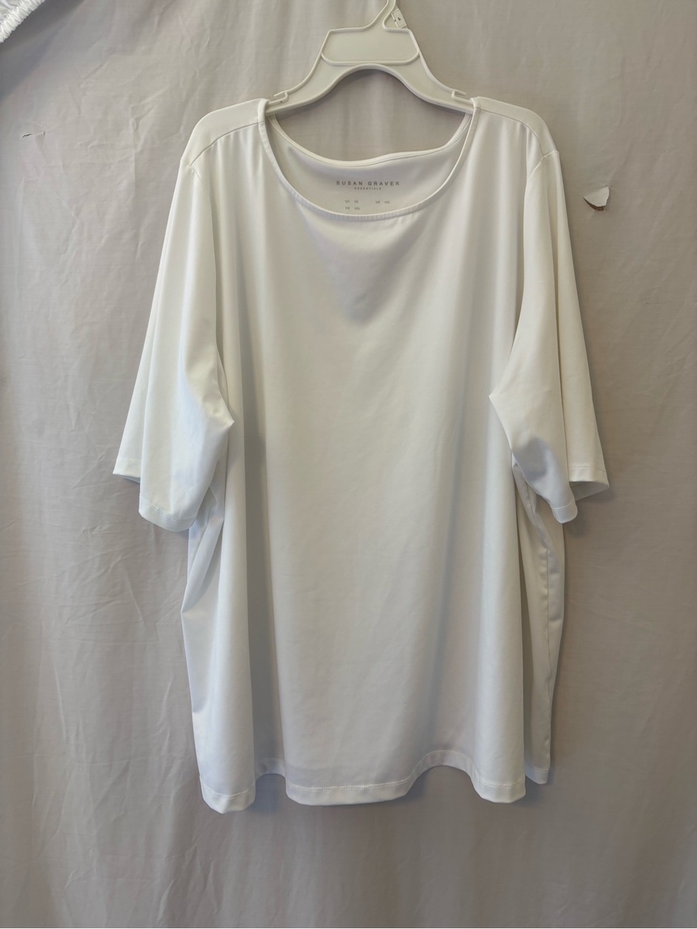 Susan Graver White Short-Sleeve Performance Top